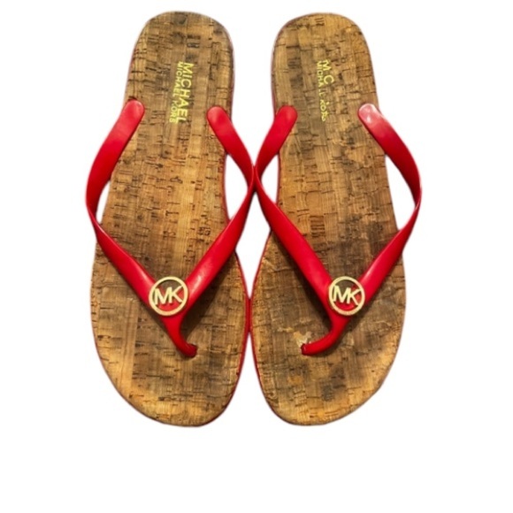 Michael Michael Kors red cork thong sandals. Size 11 Women - Picture 2 of 7